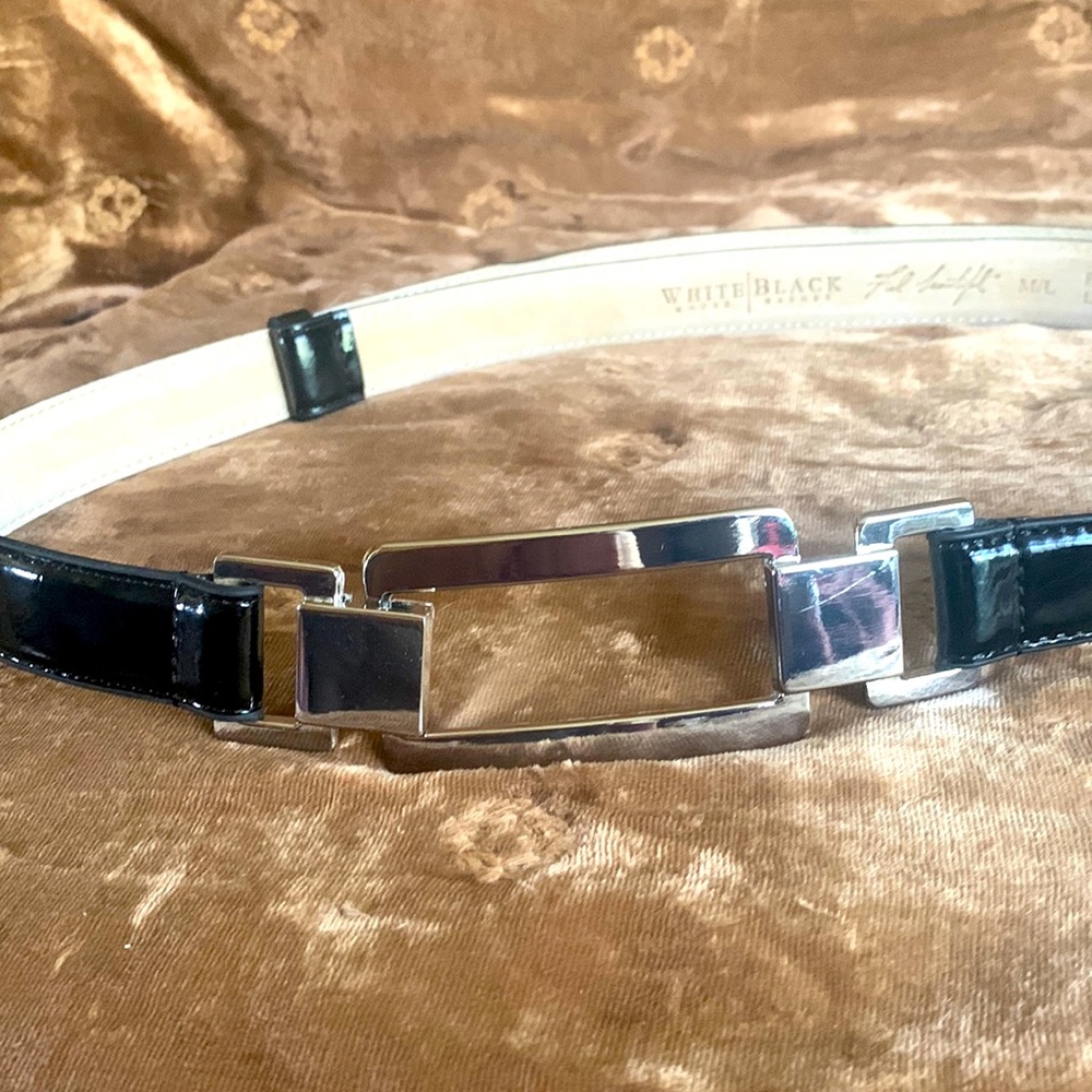 White House Black Market leather and chrome belt